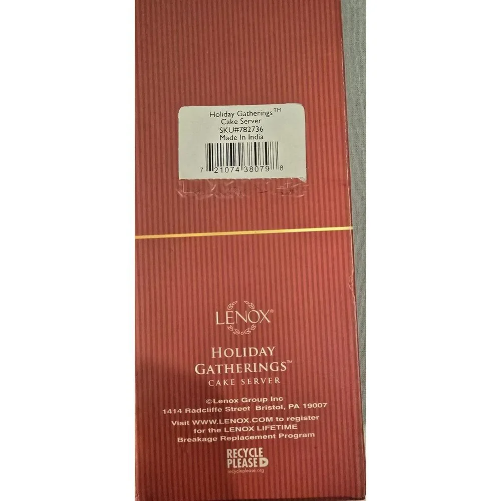 Lenox Holiday Gatherings Stainless Cake Server‎  New!